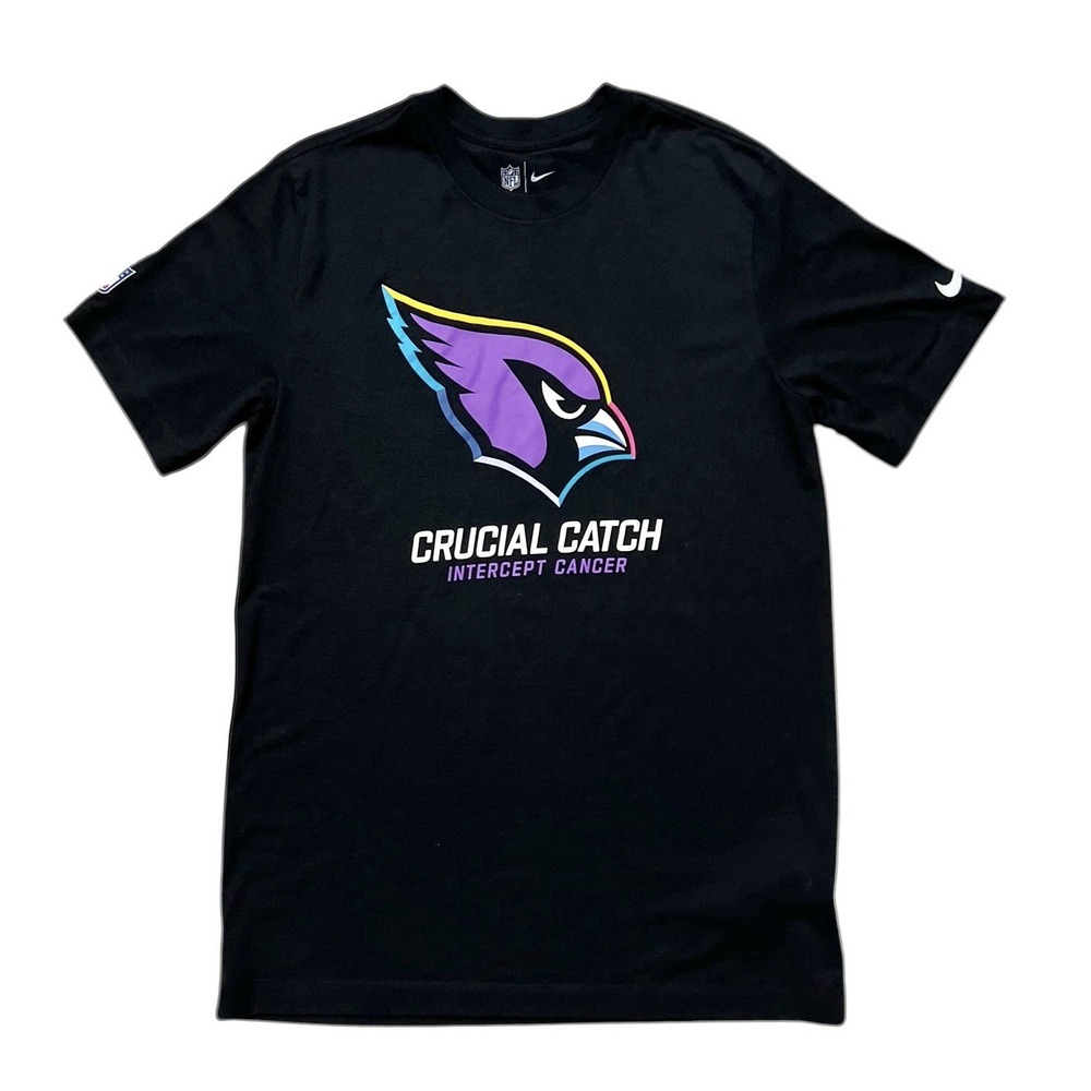 Men's Medium Nike NFL Arizona Cardinals Crucial Catch Intercept Cancer‎ T-shirt